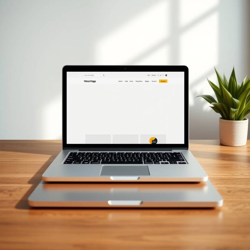 A website design mockup displayed on a laptop screen