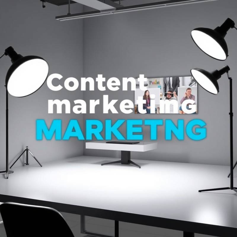 Content marketing on various platforms, showing blog posts, social media posts and email marketing